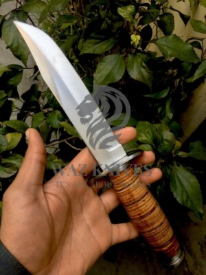 Handmade Ka-Bar D2 Steel A+ Copy USMC Knife With Leather Sheath Rambo Knife