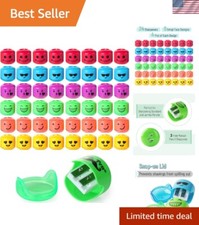 Durable 48-Piece Manual Pencil Sharpener Set with Dual Holes  Colorful Designs