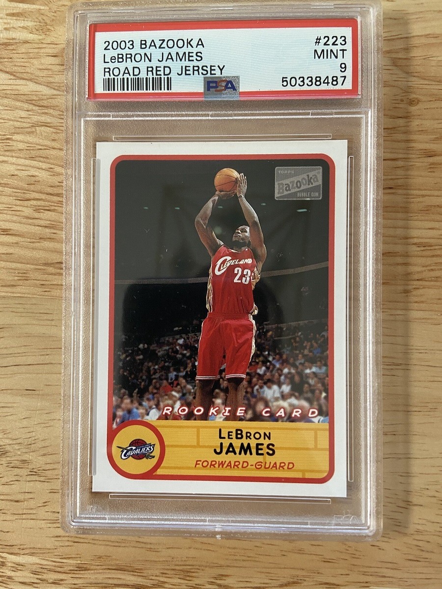 2003-04 Topps Bazooka Road Red Jersey Lebron James Rookie RC #223 PSA 9 MINT