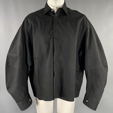 ALMOSTBLACK One Size Black Hand Painted Cotton Oversized Sport Coat