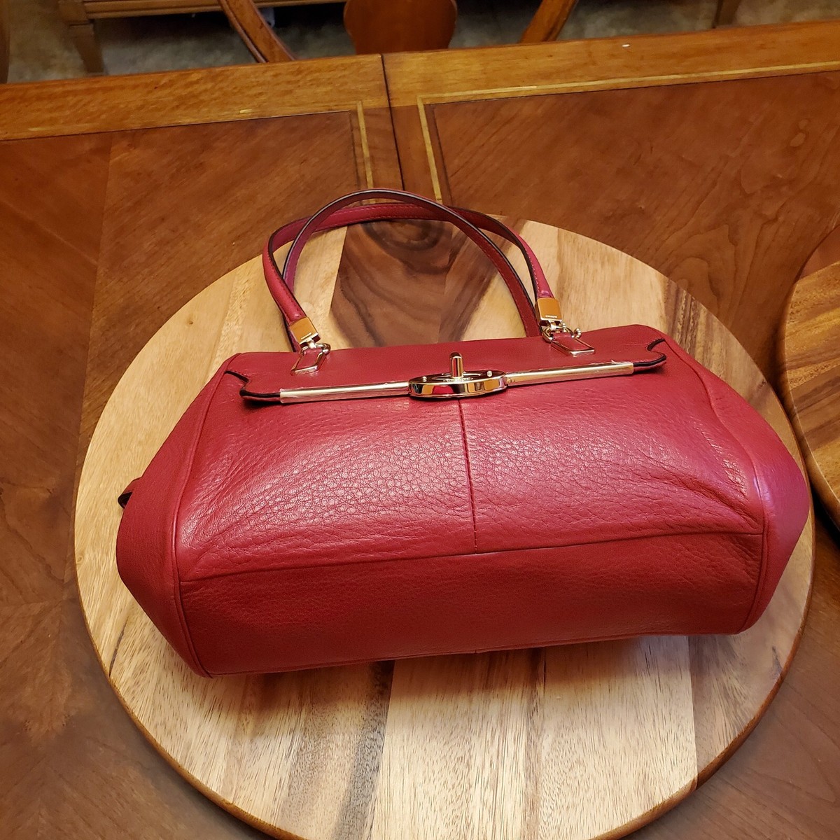 バッグ COACH Madison Madeline East/West Satchel COACH MADISON MADELINE LEATHER EAST/WEST SATCHEL RED F25169