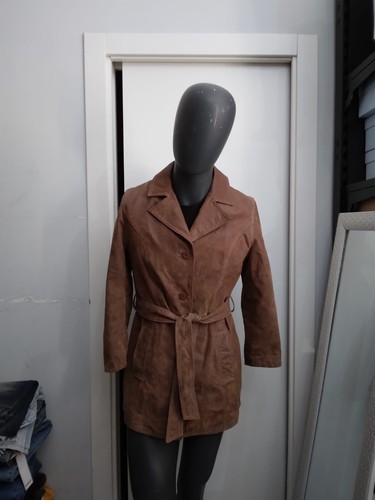 Veste En Cuir Véritable Pour Femme Taille 44 Blanche - Occasion Très Bon état, Fermeture Velcro