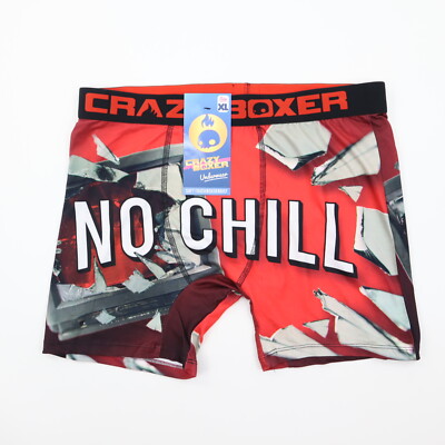Crazy Boxer Briefs Mens Underwear No Chill TV Black & Red XL (40/42)