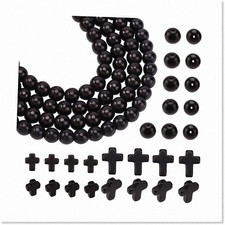 Stunning 230 Pcs Black Turquoise Beads - DIY Jewelry Kit with Cross Stone Beads,