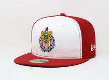 New Era 59Fifty Men's Cap Chivas de Guadalajara Soccer Club White Red Fitted Hat