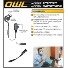 Tactical Ear Gadgets OWL Quick Release Earpiece for Tait 8100 Series