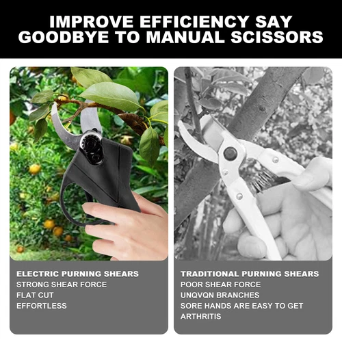 Cordless Electric Pruner Pruning Shears Scissor Cutter Brushless with 2 Battery - Picture 3 of 11