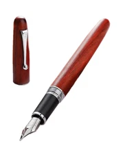 Jinhao Wooden Fountain Pen, Rosewood or Walnut Wood, Fine Nib, Brand New