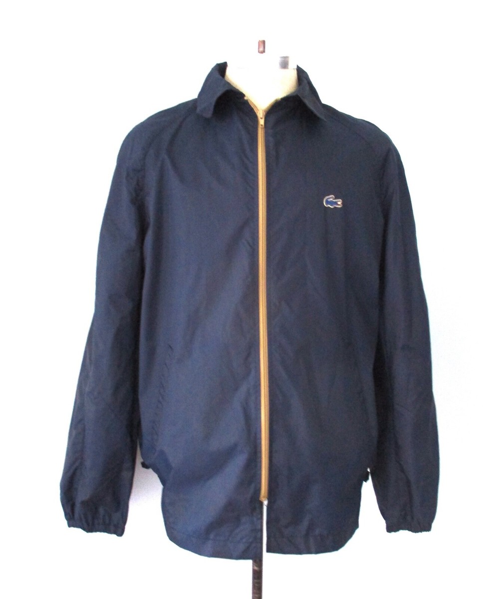 Vtg 70s 80s Preppy IZOD Lacoste Blue Nylon Windbreaker Zip Jacket Alligator  M