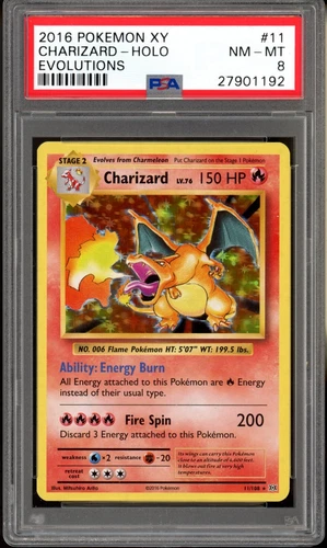 2016 Pokemon XY Evolutions Charizard Holo #11 PSA 8 Near Mint - Mint
