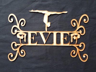Mdf Personalised Gymnastic Name Plaque Dancer wood blanks ready to paint shapes
