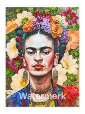 Frida Kahlo Spring Flowers Cotton Fabric Quilt Block 5B