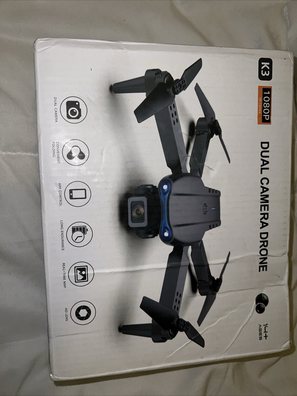 K3 1080p Dual Camera Drone Quadcoptor App Control HD Lens-image