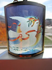 Via Vermont Art Brights WHITE DOVE Stain Glass Light Cover Reflector Christmas — photo 2