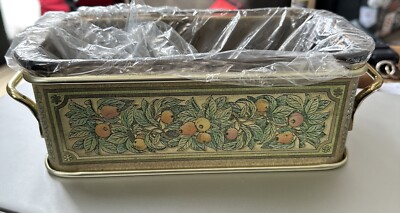 VTG PYREX BREAD LOAF BAKING DISH with Metal Carrier 1½ QUART 213 AMBER FRUIT