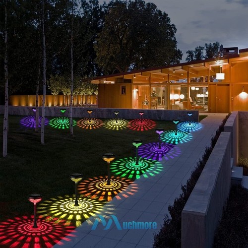 2Pack Outdoor Solar Garden Lights RGB LED Waterproof Landscape Lawn Pathway Lamp - Picture 16 of 22