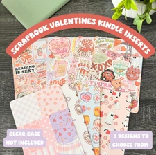 Scrapbook Valentine's E-Reader Insert for Clear Case Covers - Fun, Decorative