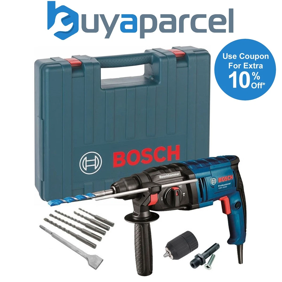 Bosch GBH2000 240v SDS Plus Rotary Hammer Drill SDS Bits Chisel