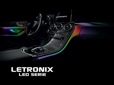 LETRONIX LED Lichtleiste Ambientebeleuchtung Auto 12V 2 Meter 10 Farben Auswahl