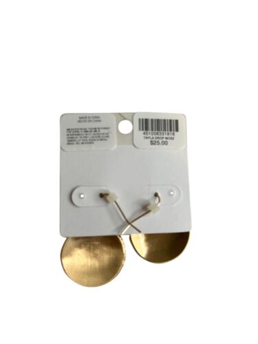 Pendientes colgantes Chico’s tono dorado con detalles en tono dorado nuevos con etiquetas $25 OD20 - Imagen 3 de 3
