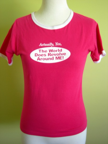 Ladies Womens Casual Short Sleeve Round Neck Red Cotton Funny T-Shirt Size L 
