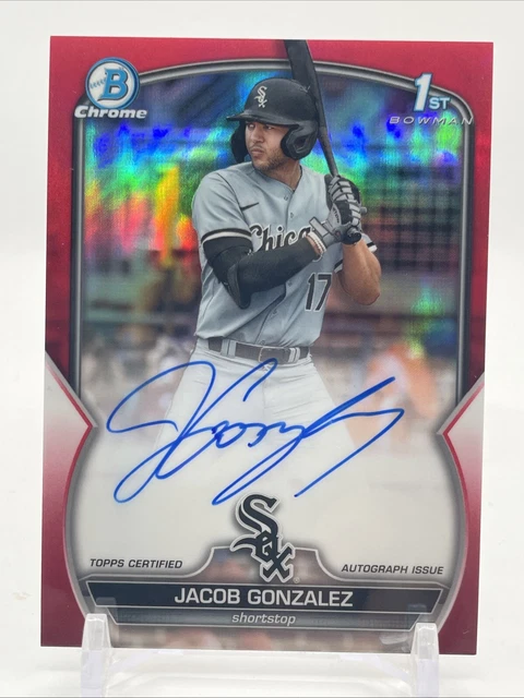 Jacob Gonzalez 1st Bowman 2023 Bowman Draft True RED 1/5 Autograph White Sox 🔥