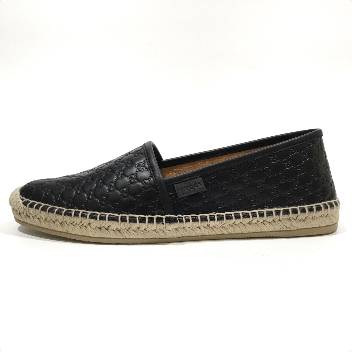 GUCCI 567106 MICROGUCCISSIMA LEATHER ESPADRILLES -BLACK GUCCI 567106 MICROGUCCISSIMA LEATHER ESPADRILLES -BLACK