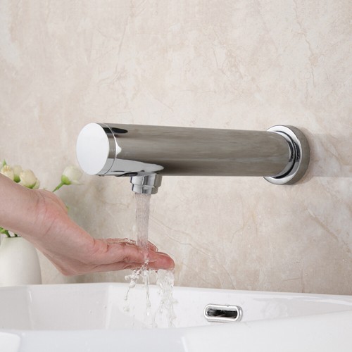 Rubinetto lavandino bagno touchless singolo foro montaggio a parete rubinetto miscelatore sensore automatico - Foto 2 di 65