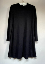 Madewell Womens Ribbed Knit Mock Sweater Dress Medium Black Long Sleeve Pullover