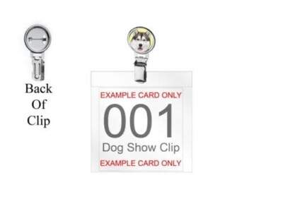 #ad Siberian Husky codez5 DOME on a Dog Show Ring Clip and Number Card Holder GBP 9.00