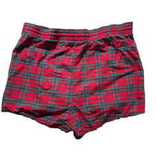 Alps Sportswear vintage 1950s Stuart red blue grn tartan bathing suit drawstring