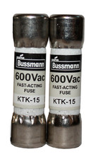 KTK-15 Fast Acting Fuse 892583 15 Amp 600 Volt 2 Pack Fast Shipping