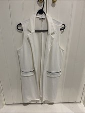 White Sleeveless Blazer Size 14