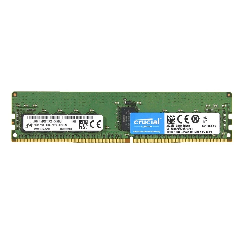 Crucial 64GB (4X 16GB) DDR4 2933MHz PC4-23400 ECC Registered Ram CT16G4RFD8293 - Image 2 of 4