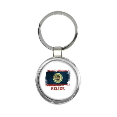 Belize Belizean Flag : Gift Round Keychain Distressed Central American Country