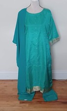 New Pastel Green Silk Stitched Ready Made Salwar-Kameez Suit
