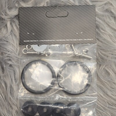 Xotic Tech JDM Black Bumper Fender Trunk Quick Release Fasteners W/Rubber Bands O Rings Washers Replacement For Car Bumper Engine Hatch Fixing Kit (4 Quick Release Tabs With 12 O-Rings - Foto 4