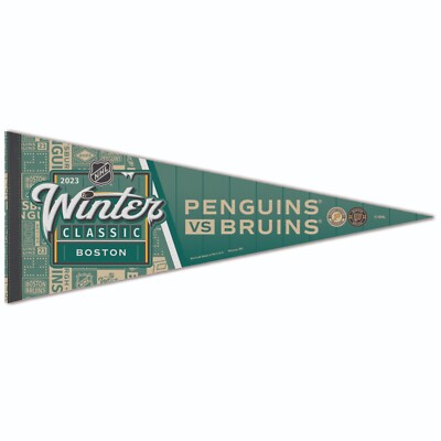 2023 WINTER CLASSIC Boston Bruins Pittsburgh Penguins Dueling Pennant Jan 2nd