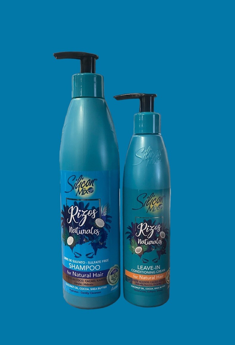 Silicon Mix Rizos Naturales Shampoo 16,oz + Leave-In Conditioner8.5 Oz ...