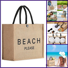 Beach Bag for Women Large Woven Straw Tote Bag Waterproof Travel Bag with Button