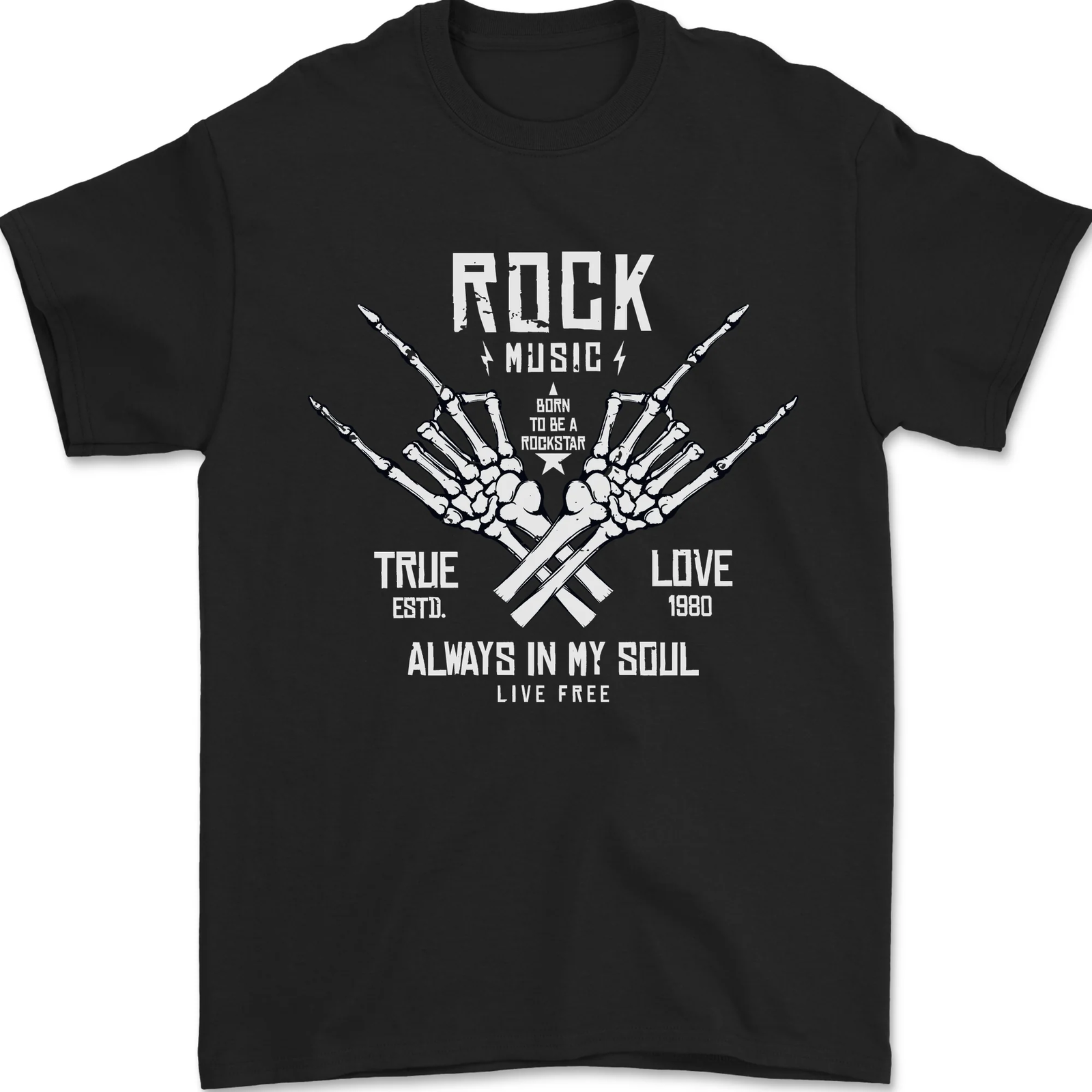 Rock Music Salute Mens T-Shirt 100% Cotton