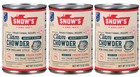 Snows New England CLAM CHOWDER 15oz Authentic READY TO SERVE (3 Cans)