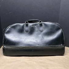 Vgt Crest NY Doctors Top Grain Cowhide Leather Black Satchel Bag Attache' Case