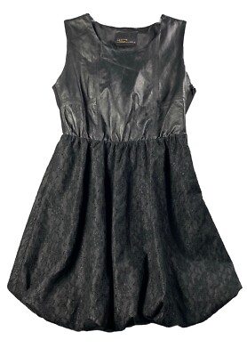 La Nette Daiquiri Women Dress Leather Front / Lace Bottom Size 10 Made In Italy