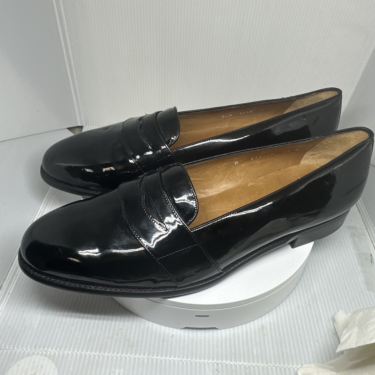 Polo Ralph Lauren Black patent Shoes black US 13 D Made In  display picture 3