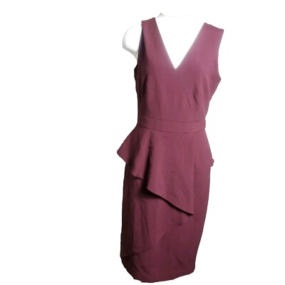 plum peplum dress 1940's Vintage Style Plum Peplum Dress