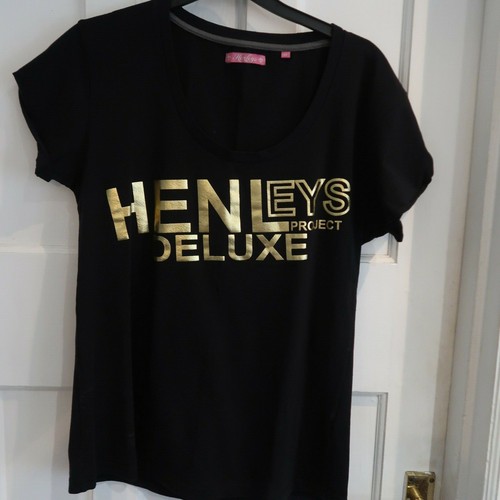 HENLEYS BLACK \u0026 GOLD T-SHIRT SIZE 14 | eBay