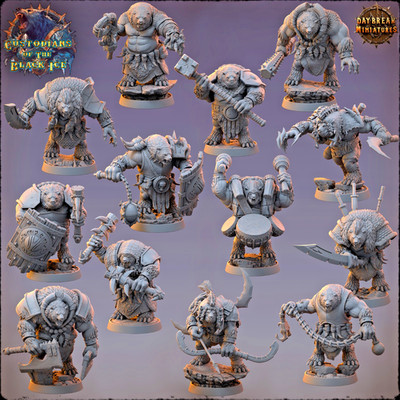 Bären Oger 28mm Resin Miniaturen Fantasy WH Proxy D&D RPG Custodians Black Ice