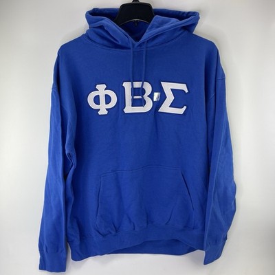 Phi Beta Sigma Fraternity Blue Sweatshirt Hoodie Greek Letter Men s Sz XL