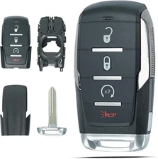 Key Fob Shell Case Replacement Fits for Dodge Ram 1500 2019 2020 2021 black 